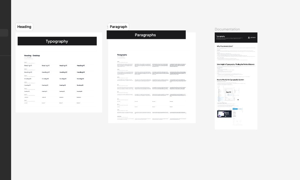AXON UI typography system with headings, paragraphs, and documentation